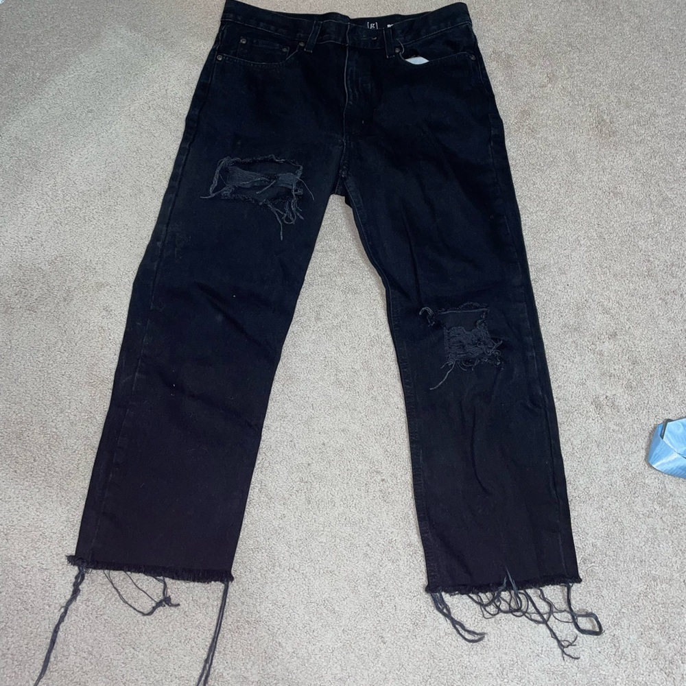 Black ripped denim jeans